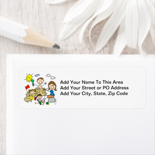 Strichmännchen-Familien-Strand-Spaß (Insitu)