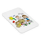 Strichmännchen-Familien-Strand-Spaß Magnet (Rechte Seite)