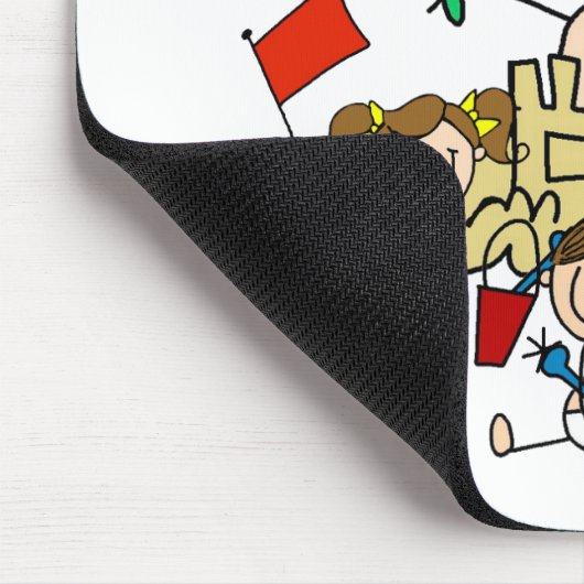 Strichmännchen-Familien-Strand-Spaß Mousepad (Ecke)