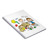 Strichmännchen-Familien-Strand-Spaß Notizblock (Rechte Seite)