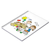 Strichmännchen-Familien-Strand-Spaß Notizblock (Linke Seite)