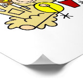 Strichmännchen-Familien-Strand-Spaß Poster (Ecke)