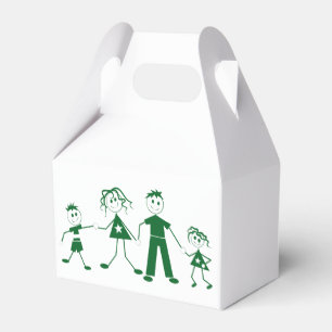 Strichmännchen Family Gefälligkeitsboxen Geschenkschachtel