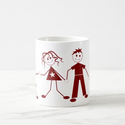 Strichmännchen Family Kaffee Tasse (Mittel)