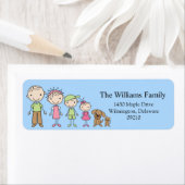 Strichmännchen Family Rücksendeadressen-Aufkleber (Insitu)