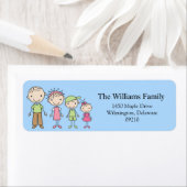 Strichmännchen Family Rücksendeadressen-Aufkleber (Insitu)