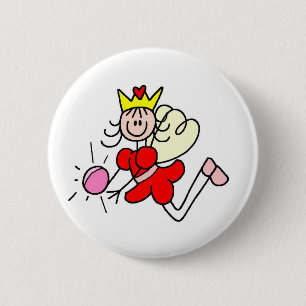 Strichmännchen-feenhafter Kristallball-Knopf Button
