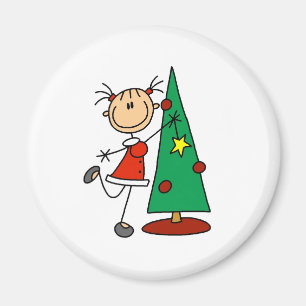 Strichmännchen-Feiertags-Baum Magnet