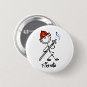 Strichmännchen-Feuerwehrmann Button (Vorne & Hinten)