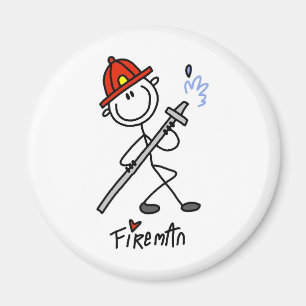 Strichmännchen-Feuerwehrmann Magnet