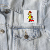 Strichmännchen-Feuerwehrmann mit Dalmatiner Button (Beispiel)