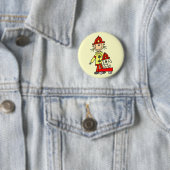 Strichmännchen-Feuerwehrmann mit Dalmatiner Button (Beispiel)