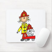 Strichmännchen-Feuerwehrmann mit Dalmatiner Mousepad (Mit Mouse)