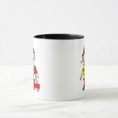 Strichmännchen-Feuerwehrmann mit Dalmatiner Tasse (Zentrum)