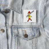 Strichmännchen-Feuerwehrmann mit Leiter Button (Beispiel)