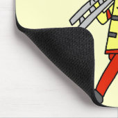 Strichmännchen-Feuerwehrmann mit Leiter Mousepad (Ecke)