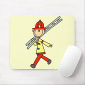 Strichmännchen-Feuerwehrmann mit Leiter Mousepad (Mit Mouse)