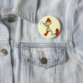 Strichmännchen-Feuerwehrmann mit Schlauch Button (Beispiel)