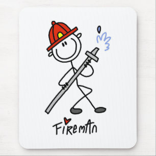 Strichmännchen-Feuerwehrmann Mousepad