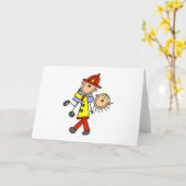 Strichmännchen Feuerwehrmann Rette Lebenskarten Karte (Gelbe Blume)