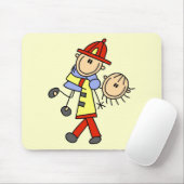 Strichmännchen-Feuerwehrmann rettet Leben Mousepad (Mit Mouse)