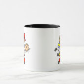 Strichmännchen-Feuerwehrmann rettet Leben Tasse (Zentrum)