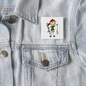 Strichmännchen-Fischen-T-Shirts und Geschenke Button (Beispiel)