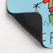 Strichmännchen-Fischer Mousepad (Ecke)