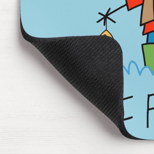 Strichmännchen-Fischer Mousepad (Ecke)