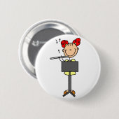 Strichmännchen-Flöten-Knopf Button (Vorne & Hinten)