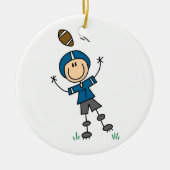 Strichmännchen Football Blue Keramik Ornament (Vorne)