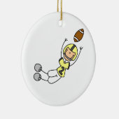 Strichmännchen Football Gelb Keramikornament (Rechts)
