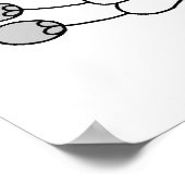 Strichmännchen Football Gelb Poster (Ecke)