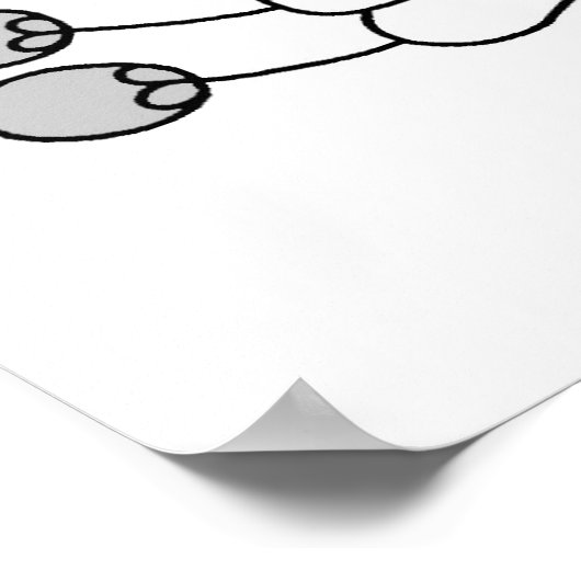 Strichmännchen Football Gelb Poster (Ecke)