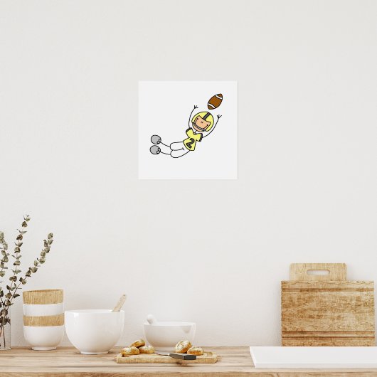 Strichmännchen Football Gelb Poster (Küche)