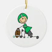 Strichmännchen Football Green Keramikornament (Vorne)