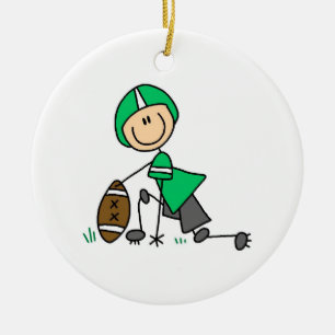 Strichmännchen Football Green Keramikornament