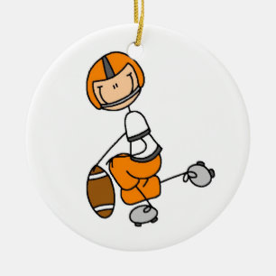 Strichmännchen Football Orange Keramik Ornament
