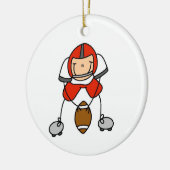 Strichmännchen Football Red Keramik Ornament (Links)