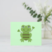Strichmännchen Frog Postkarte (Stehend Vorderseite)
