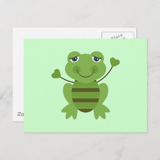 Strichmännchen Frog Postkarte (Vorne/Hinten)