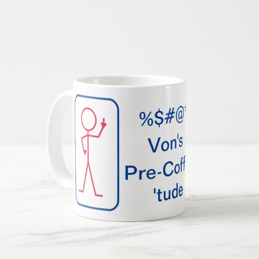 Strichmännchen Funny Kaffeetasse (Vorderseite Links)