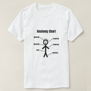 Strichmännchen Funny Stickman Anatomie Chart T-Shirt