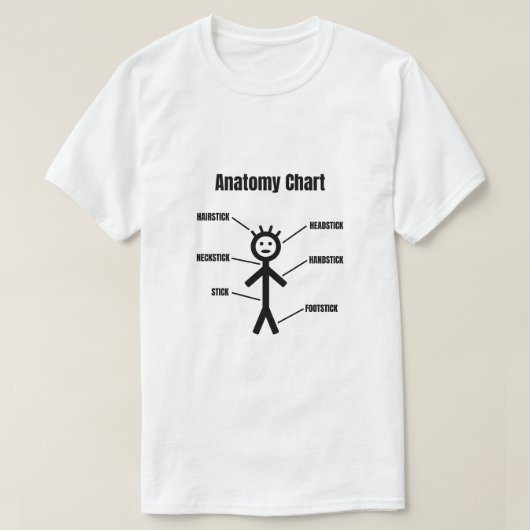 Strichmännchen Funny Stickman Anatomie Chart T-Shirt (Design vorne)