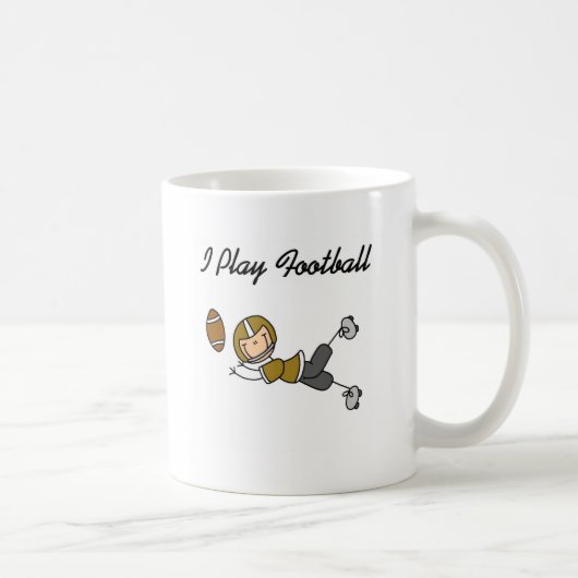 Strichmännchen-Fußball - Goldt-shirts und Kaffeetasse (Rechts)