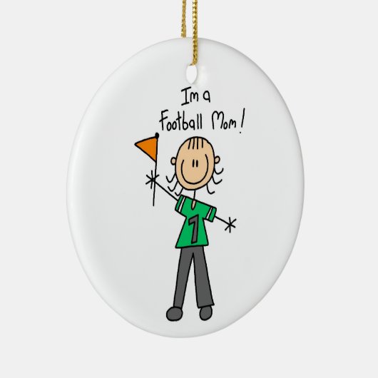 Strichmännchen-Fußball-Mama Keramik Ornament (Rechts)