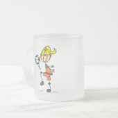 Strichmännchen-Fußball-T-Shirts und Geschenke Mattglastasse (Vorderseite Links)