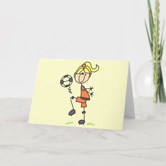 Strichmännchen Fußball - Tshirts und Geschenke Karte (Vorderseite)