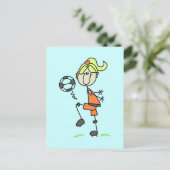 Strichmännchen Fußball - Tshirts und Geschenke Postkarte (Stehend Vorderseite)