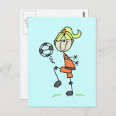 Strichmännchen Fußball - Tshirts und Geschenke Postkarte (Vorne/Hinten)